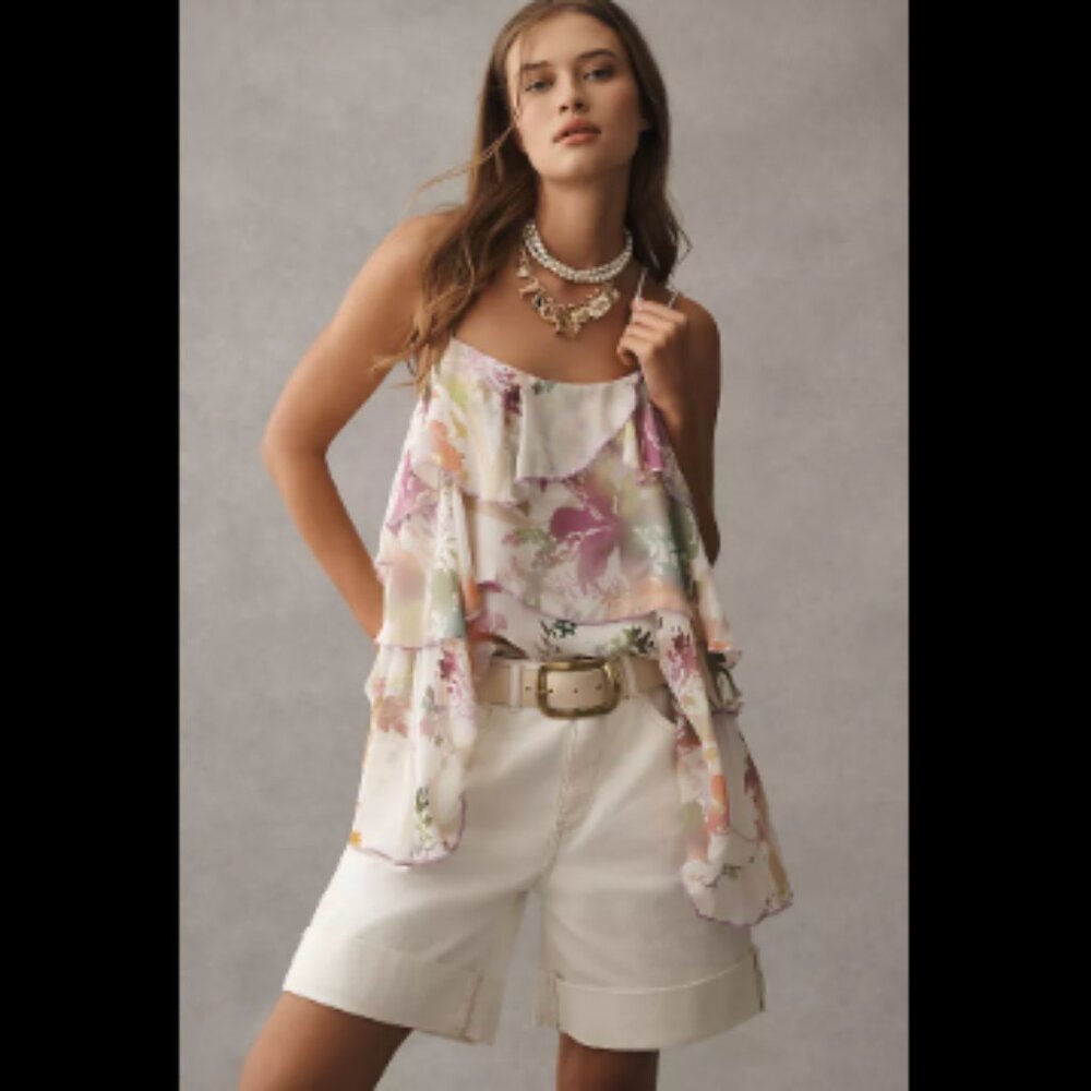 Brand New By Anthropologie Tiered Ruffled Blouse